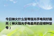 今日神火什么型号强光手电筒好最亮（神火强光手电最亮的是哪种型号）