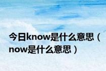 今日know是什么意思（now是什么意思）