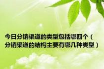 今日分销渠道的类型包括哪四个（分销渠道的结构主要有哪几种类型）