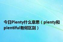 今日Plenty什么意思（plenty和plentiful有何区别）