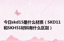 今日skd15是什么材质（SKD11和SKH51材料有什么区别）