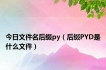 今日文件名后缀py（后缀PYD是什么文件）