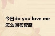 今日do you love me 怎么回答套路