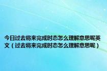 今日过去将来完成时态怎么理解意思呢英文（过去将来完成时态怎么理解意思呢）