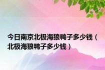 今日南京北极海狼鸭子多少钱（北极海狼鸭子多少钱）