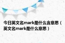 今日英文名mark是什么含意思（英文名mark是什么意思）