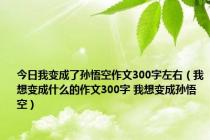 今日我变成了孙悟空作文300字左右（我想变成什么的作文300字 我想变成孙悟空）