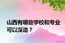 山西有哪些学校和专业可以深造？