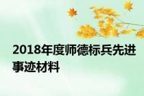 2018年度师德标兵先进事迹材料