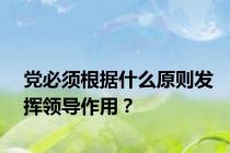 党必须根据什么原则发挥领导作用？