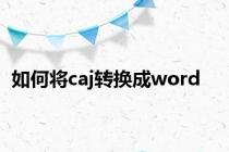 如何将caj转换成word