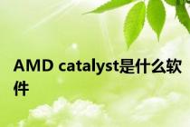 AMD catalyst是什么软件