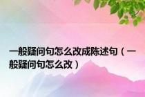 一般疑问句怎么改成陈述句（一般疑问句怎么改）