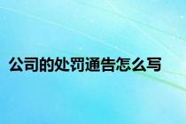 公司的处罚通告怎么写