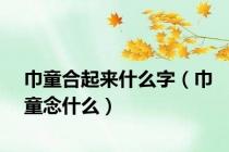 巾童合起来什么字（巾童念什么）