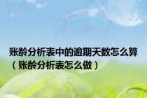 账龄分析表中的逾期天数怎么算（账龄分析表怎么做）