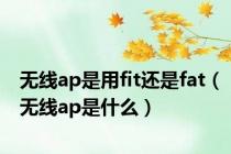 无线ap是用fit还是fat（无线ap是什么）