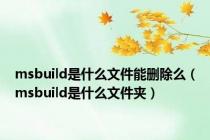 msbuild是什么文件能删除么（msbuild是什么文件夹）