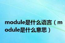 module是什么语言（module是什么意思）