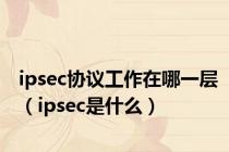 ipsec协议工作在哪一层（ipsec是什么）