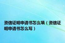 资信证明申请书怎么填（资信证明申请书怎么写）