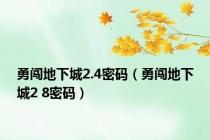 勇闯地下城2.4密码（勇闯地下城2 8密码）