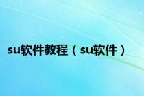 su软件教程（su软件）