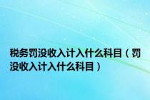 税务罚没收入计入什么科目（罚没收入计入什么科目）