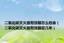 二氧化碳灭火器有效期怎么检查（二氧化碳灭火器有效期是几年）