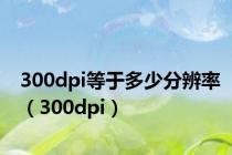 300dpi等于多少分辨率（300dpi）