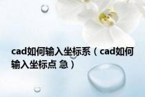 cad如何输入坐标系（cad如何输入坐标点 急）