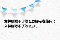 文件删除不了怎么办提示在使用（文件删除不了怎么办）