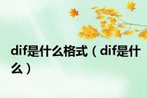 dif是什么格式（dif是什么）