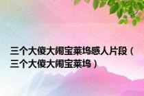 三个大傻大闹宝莱坞感人片段（三个大傻大闹宝莱坞）