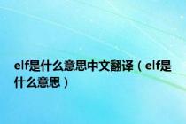 elf是什么意思中文翻译（elf是什么意思）