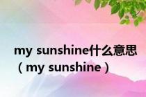 my sunshine什么意思（my sunshine）