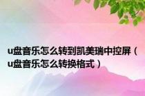 u盘音乐怎么转到凯美瑞中控屏（u盘音乐怎么转换格式）