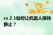 cs 2 1如何让机器人保持静止？