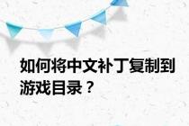 如何将中文补丁复制到游戏目录？