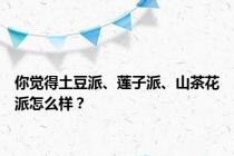 你觉得土豆派、莲子派、山茶花派怎么样？