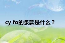 cy fo的条款是什么？