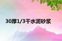 30厚1/3干水泥砂浆