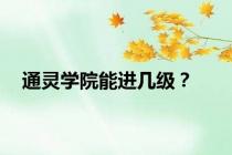 通灵学院能进几级？