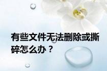 有些文件无法删除或撕碎怎么办？