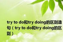 try to do和try doing的区别造句（try to do和try doing的区别）