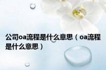 公司oa流程是什么意思（oa流程是什么意思）