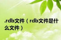 .rdb文件（rdb文件是什么文件）