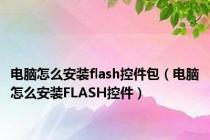 电脑怎么安装flash控件包（电脑怎么安装FLASH控件）