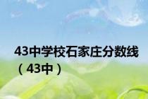 43中学校石家庄分数线（43中）