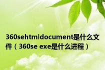 360sehtmldocument是什么文件（360se exe是什么进程）